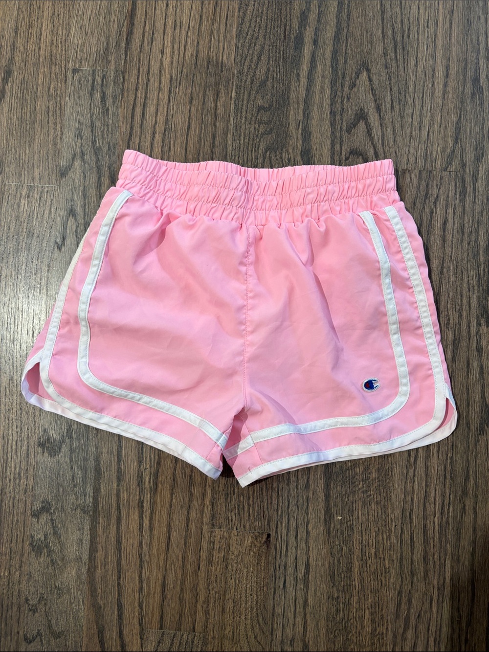 Girls Champion Pink Shorts with White Trim